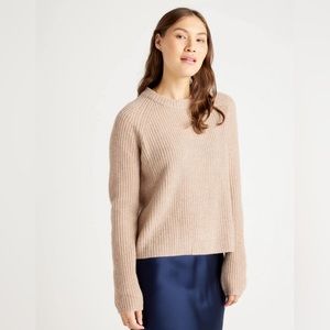 Quince Mongolian Cashmere Sweater in Large Oatmeal